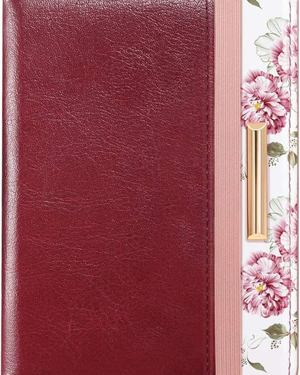 Passport Holder Cover Travel RFID Blocking Passport Cover Rose Gold Cute Flowers Passport Wallet with Elastic Band for Women