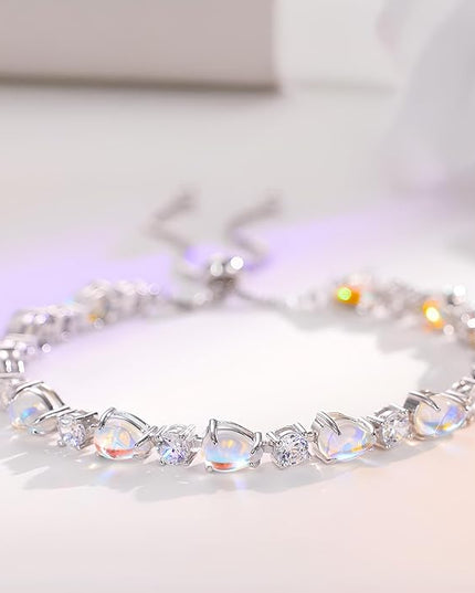FANCIME Shine of Tears Birthstone Tennis bolo Bracelets Sterling Silver Tennis Bracelets Charm Fine Jewelry Birthday Gifts for Women Mom