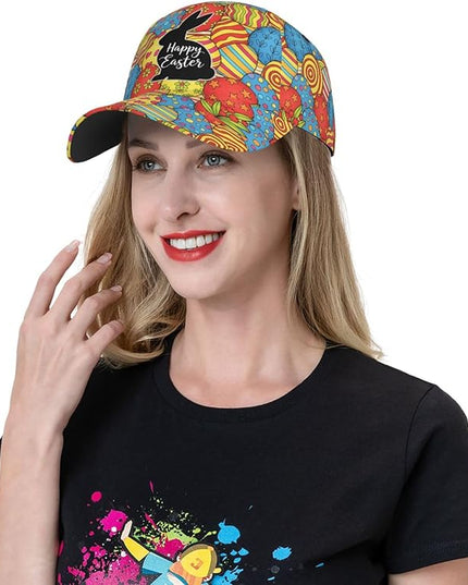 Easter Baseball Cap,Rabbit Eggs Baseball Hat,Fashion Snapback Hats Outdoor Trucker Hat for Women Men