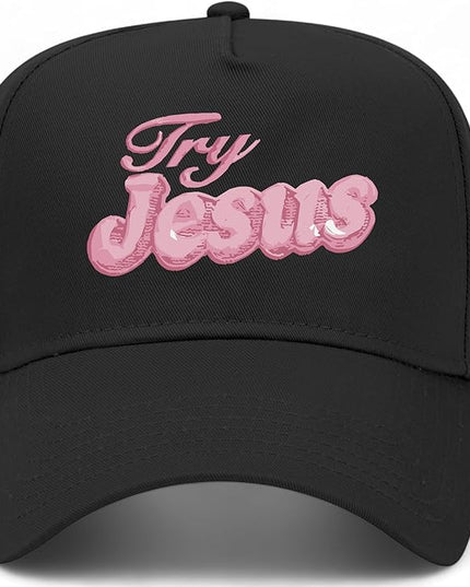 Try Jesus Hat | Premium Vintage Trucker Hat with Adjustable Snapback for Men and Women