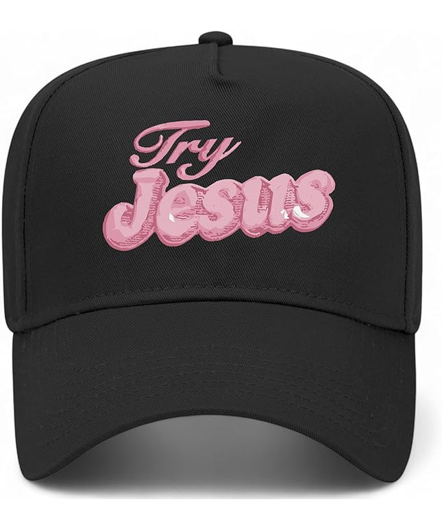 Try Jesus Hat | Premium Vintage Trucker Hat with Adjustable Snapback for Men and Women