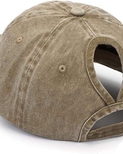 YeeHeen Ponytail Baseball Cap for Women High Messy Bun Caps Washed Cotton Hats