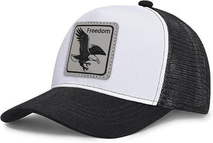 Animal Trucker Hats Leather Pattern Adjustable Snapback Mesh Animal Baseball Cap for Men