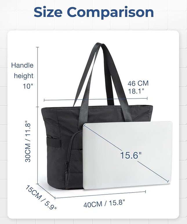 BAGSMART Tote Bag for Women, Tote Bag with Zipper Work Tote with Compartments Nurse Shoulder Hanbag for Travel, Gym