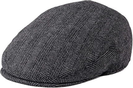 FEINION Men's Wool Tweed Newsboy Ivy Cap Gatsby Golf Flat Hat