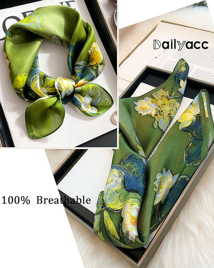Dailyacc Hair Bandanas Scarf For Women Lightweight Fashion Neck Silk Satin Head Scarves For Sleeping Handbags Scarf