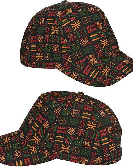 African Ethnic Tribal Style Baseball Cap for Men Women, Fashion Adjustable African Hat Casual Trucker Hats Sun Caps