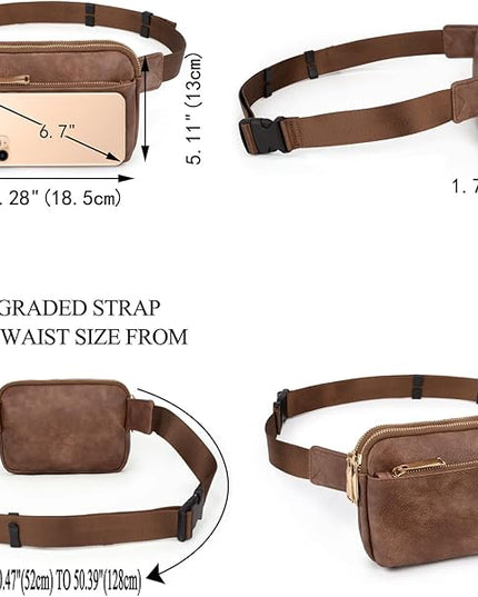 UTO Fanny Pack for Women Crossbody Trendy Fashion Belt Purse Chest Waist Hip Bumbag for Outdoor Shopping Travel Hiking