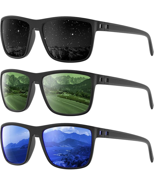 Polarized Sunglasses Men Women, Mens Sunglasses Lightweight UV Sun Glasses for Fishing Driving Golf