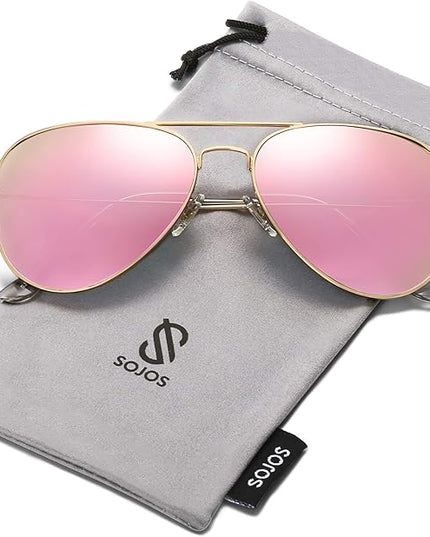 SOJOS Classic Aviator Polarized Sunglasses for Men Women Vintage Retro Style