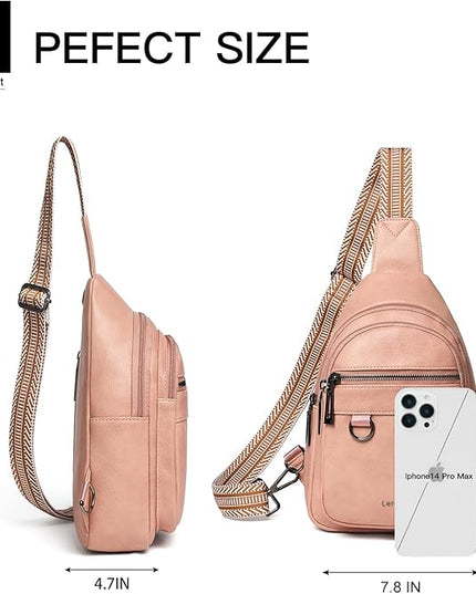 7L Sling Bag for Women Men Vegan Leather Crossbody Bags Fanny Pack Purse Backpack Over Shoulder Bag Travel Anti Theft