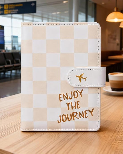COSHAYSOO Personalized RFID Passport Holder for Travel Women Passports Cover Case Air Essentials Airplane Flight Accessories Airline Plane Flying Must Haves Christmas Gifts for Travelers Checkered