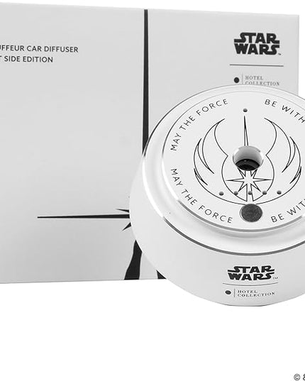 Hotel Collection | Star Wars ™ - Light Side Chauffeur Car Diffuser | Jedi| White Luxury Portable Essential Oil | Aromatherapy Oils Scent Car Diffuser | Auto On/Off Wireless Feature