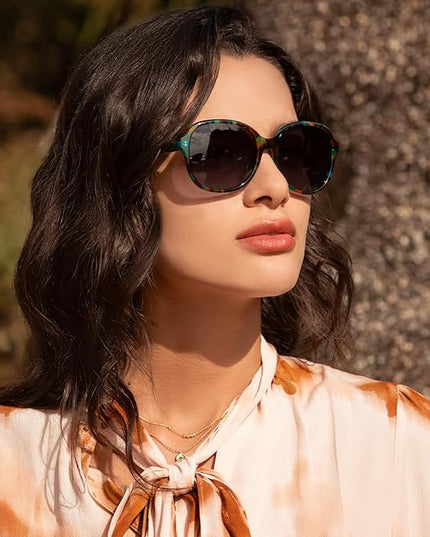 CARFIA Acetate Oversized Square Polarized Sunglasses for Women UV Protection Retro Trendy Big Shades