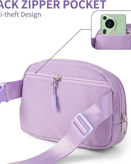 Cute Diy Pink Waist Fanny Pack for Girls, Crossbody Bag Purse Belt Bag,Dance Recital Birthday Gifts for 3 4 5 6 7 8 9 10 11 12 Year Old Kids.(916Purple)