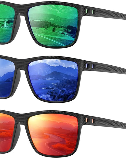 Polarized Sunglasses Men Women, Mens Sunglasses Lightweight UV Sun Glasses for Fishing Driving Golf