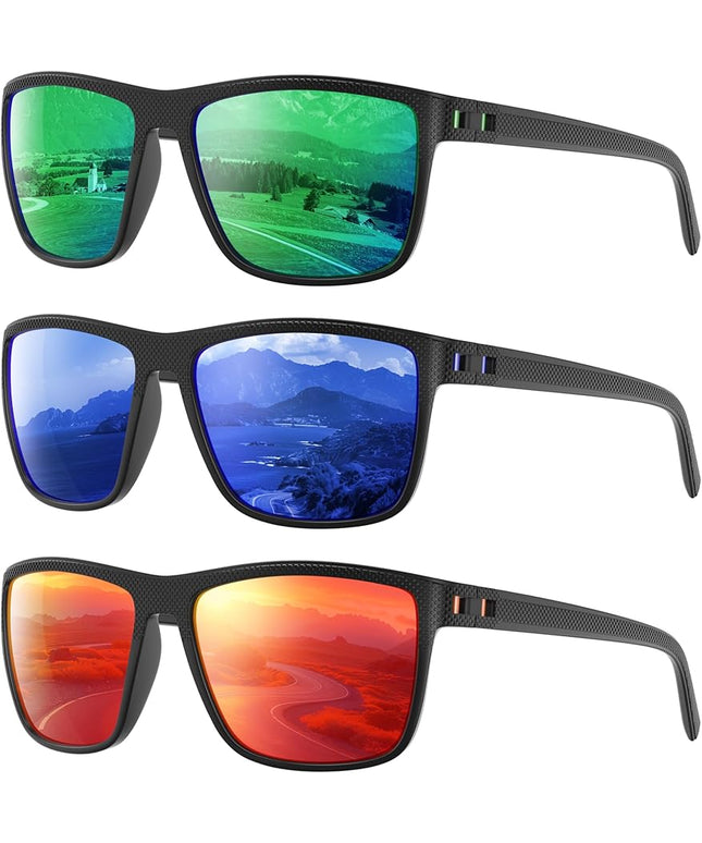 Polarized Sunglasses Men Women, Mens Sunglasses Lightweight UV Sun Glasses for Fishing Driving Golf