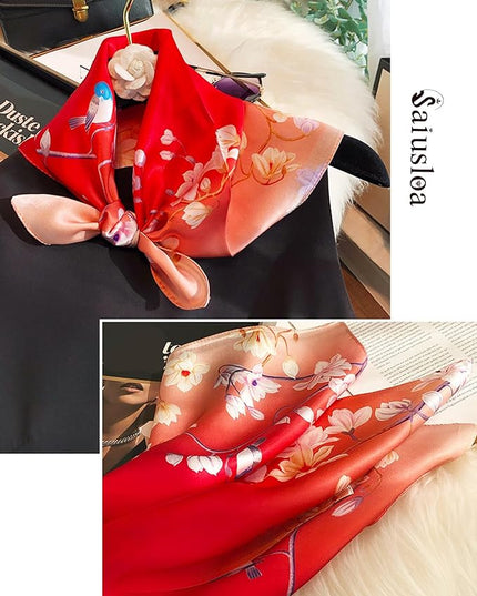 Neck Scarf For Womens Silky Head Scarves Hair Bandanas Square Scarf Fashion Accessories lightweight