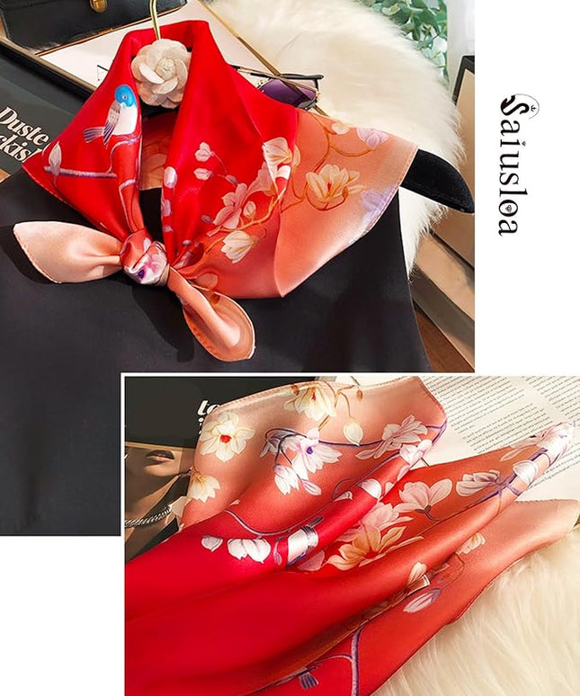 Neck Scarf For Womens Silky Head Scarves Hair Bandanas Square Scarf Fashion Accessories lightweight