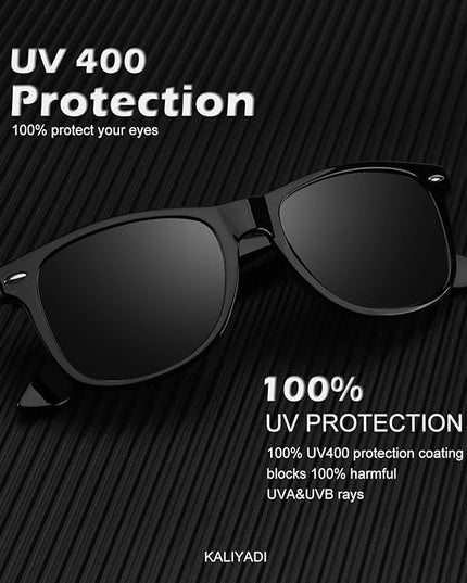 KALIYADI Polarized Sunglasses for Men and Women Matte Finish Sun glasses Color Mirror Lens UV Blocking (3 Pack)