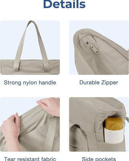 BAGSMART Tote Bag for Women, Tote Bag with Zipper Work Tote with Compartments Nurse Shoulder Hanbag for Travel, Gym