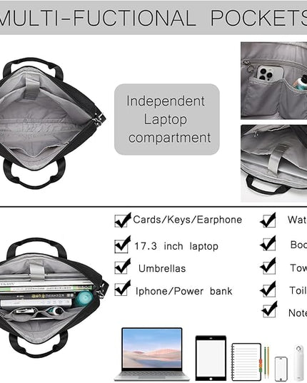 BESMART Slim Laptop Bag 15.6/17.3 Inch Laptop Briefcase for Women, Elegant Waterproof Shoulder Bags, Computer Messenger Bag