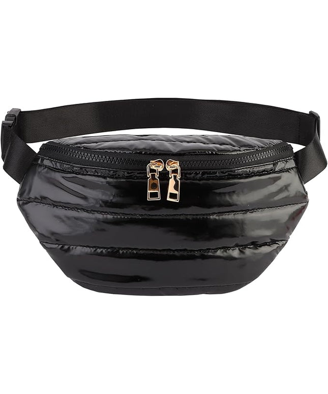 Fanny Packs for Women Fashion Waist Packs Quilted Puffer Belt Bag Puffy Crossbody Bags Sling Purse for Women Travel Running