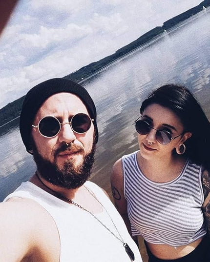 KALIYADI Round Polarized Sunglasses for Men Women Retro Metal Hippie Circle Style Sun Glasses UV Protection
