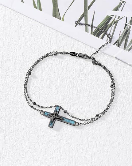 Dorunmo 925 Sterling Silver Infinity Heart Cross Circle Evil Eye Anklet Bracelets for Women Mother's Day Jewelry for Wife Girlfriend Mom Her