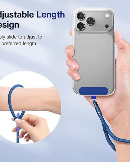 Dadanism Phone Wrist Strap, Universal Adjustable Hand Wrist Strap Lanyard for iPhone 17 and Most Smartphones, Multifunctional Patch Lanyard with Phone Tether Tab for Women and Men, Royal Blue