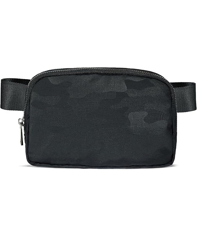 YOSHUYUKI Fanny Pack Crossbody Bag Trendy Waterproof Small Sling Cross Body Purse for Women Men Fashion Waist Packs Mini Belt Bag Pouch Chest Bum Bag Lulu Dupes for Travel Vacation Running Black Camo