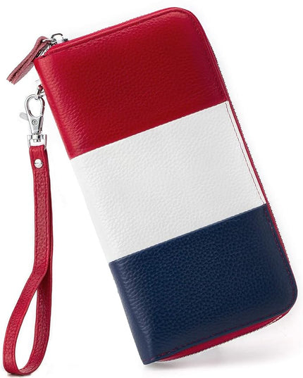 Moflycom Womens Wallet RFID Blocking Genuine Leather Multi Credit Card Large Capacity Zip Around Clutch Travel Purse Wristlet