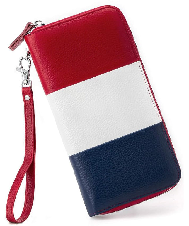 Moflycom Womens Wallet RFID Blocking Genuine Leather Multi Credit Card Large Capacity Zip Around Clutch Travel Purse Wristlet