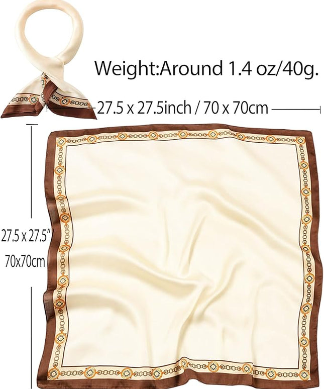 Dailyacc Hair Bandanas Scarf For Women Lightweight Fashion Neck Silk Satin Head Scarves For Sleeping Handbags Scarf