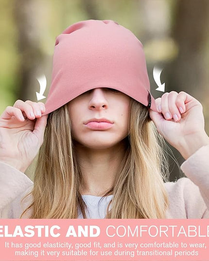 Slouchy Beanie for Women Men Soft Cotton Chemo Hats Double-Layer Warm Beanie Cap for Daily Wear & Transitional Seasons
