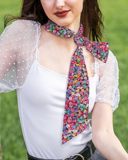 Valentine Red Hearts Bandanas Head Scarf For Women Hair Scarves Accessories Lightweight Fashion Wrap Neck Headscarf