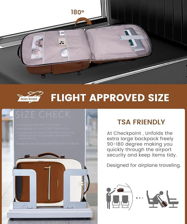 LOVEVOOK 50L Travel Backpack for Women & Men, Airline Approved Carry On Luggage with 3 Packing Cubes, TSA Overnight Bags, Waterproof Personal Item Bag, Weekender Essentials Backpacks fits 17" Laptop