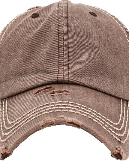 KBETHOS Vintage Washed Distressed Cotton Dad Hat Baseball Cap Adjustable Polo Trucker Unisex Style Headwear