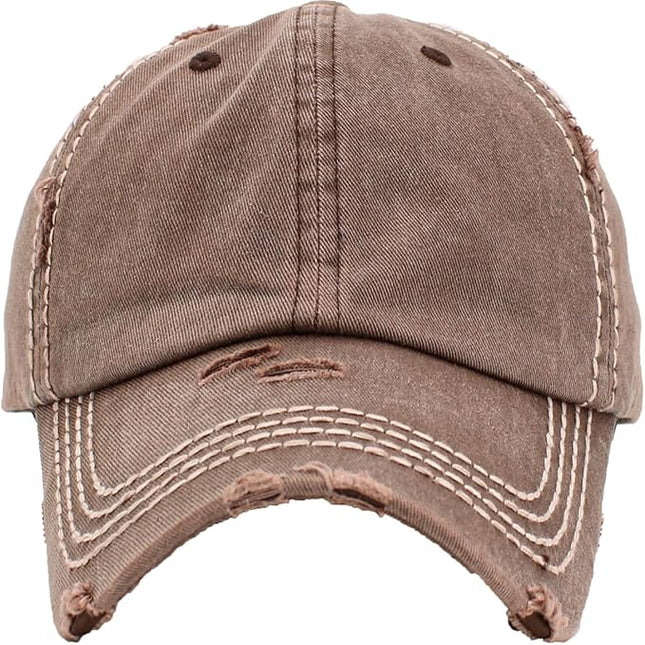 KBETHOS Vintage Washed Distressed Cotton Dad Hat Baseball Cap Adjustable Polo Trucker Unisex Style Headwear