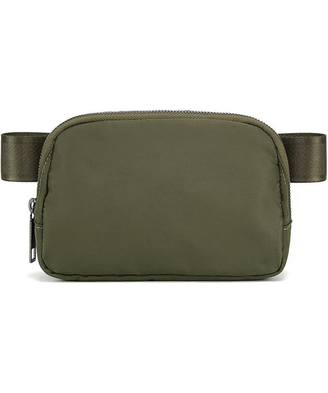 YOSHUYUKI Cross Body Fanny Packs for Women Men Fashion Waist Bag Pouch Nylon Small Travel Crossbody Bags Mini Purse Everywhere Belt Bag Bum Bag with Adjustable Strap for Running Hiking Dim Olive