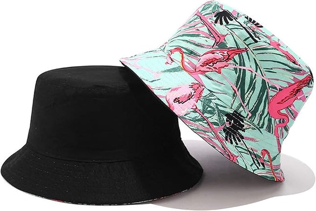 Mashiaoyi Unisex Print Double-Side-Wear Reversible Bucket Hat
