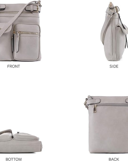 SG SUGU Katie Lightweight Medium Crossbody Bag Shoulder Bag with Multi Pocket for Women