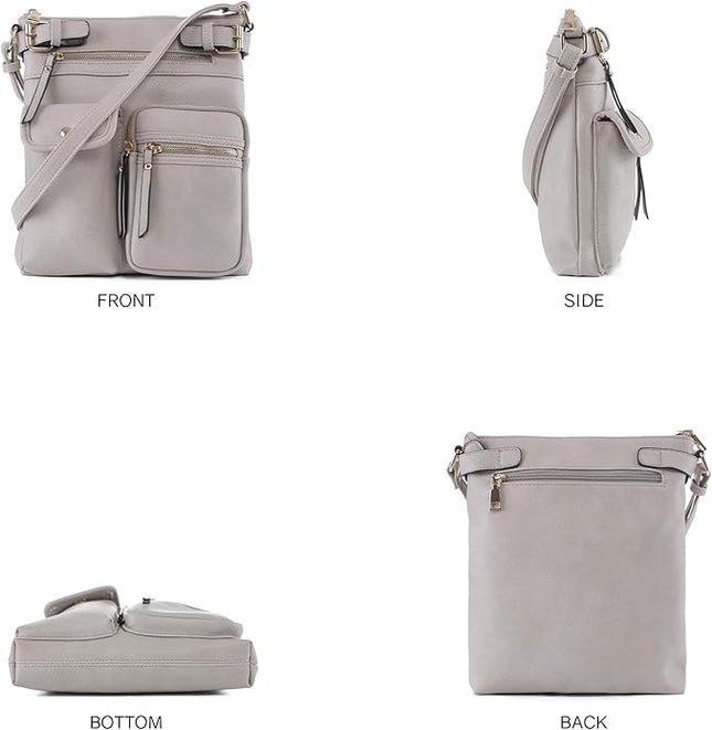 SG SUGU Katie Lightweight Medium Crossbody Bag Shoulder Bag with Multi Pocket for Women