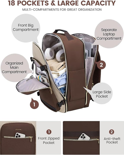 LOVEVOOK 50L Travel Backpack for Women & Men, Airline Approved Carry On Luggage with 3 Packing Cubes, TSA Overnight Bags, Waterproof Personal Item Bag, Weekender Essentials Backpacks fits 17" Laptop