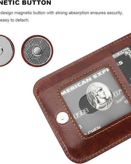 KIHUWEY for iPhone 13 Pro Max Case Wallet Compatible with MagSafe Wireless Charging, Credit Card Holder, RFID Flip Leather Magnetic Clasp Kickstand Heavy Duty Protective Cover 6.7 Inch (Brown)