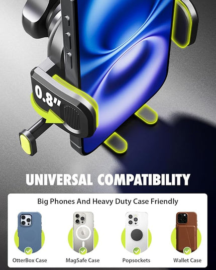 Bracketron Easy OneClick Cell Phone Holders for Your Car, Universal Car Mount Suction Cup for Dashboard Windshield Air Vent Truck Stand, for iPhone Samsung Google, All Smartphones & Car Models, Black