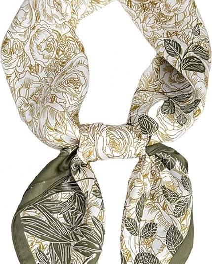 MINIDORA Satin Scarves for Women 27.5 × 27.5 inches Medium Square Elegant Silk Feeling Head Scarf
