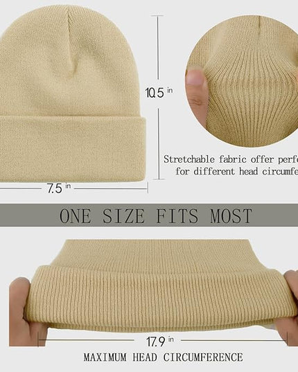 ZOORON 1&2 Pack Beanie for Men Women Slouchy Beanie Hats Winter Knit Caps Soft Ski Hat Unisex