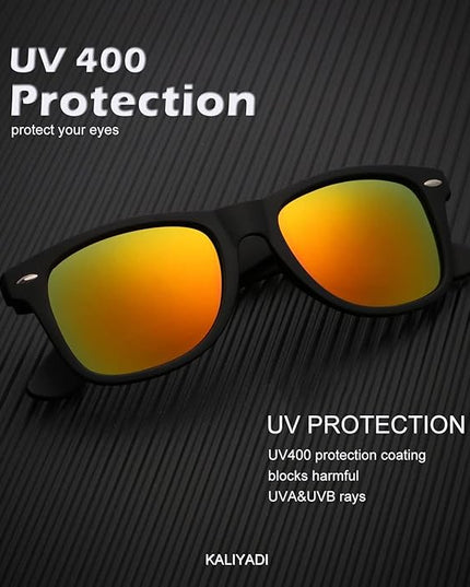 KALIYADI Polarized Sunglasses for Men and Women Matte Finish Sun glasses Color Mirror Lens UV Blocking (3 Pack)