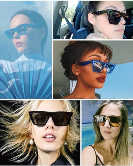 FEISEDY Vintage Square Cat Eye Sunglasses Women Trendy Cateye Sunglasses B2473